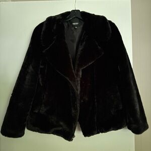 Simply Vera Vera Wang Black Faux Fur Jacket